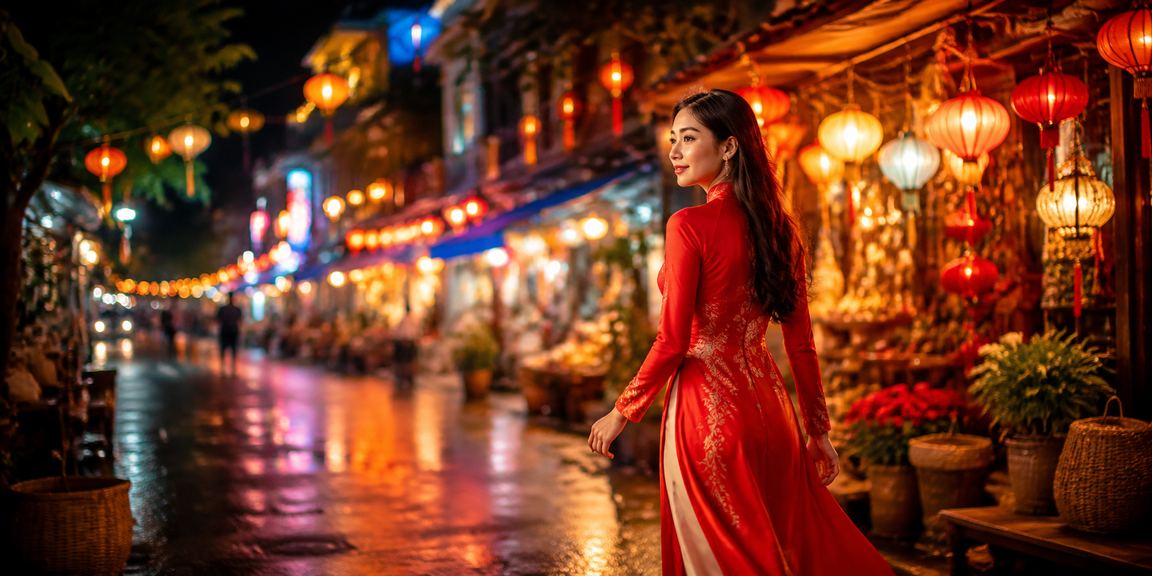Người phụ nữ mặc áo dài tại Buôn Ma Thuột trải nghiệm casino trực tuyến trên laptop