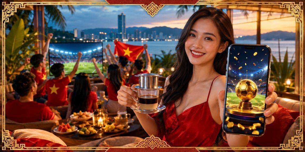 Người dùng Đà Nẵng vừa uống cà phê vừa xem game mới và đặt cược bóng đá trên điện thoại